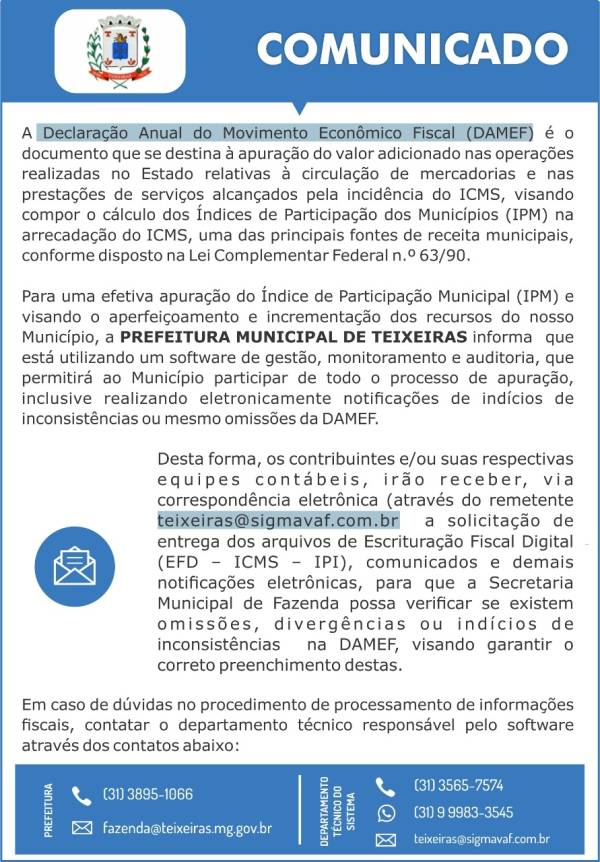 Comunicado Importante