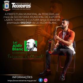 Edital 002/2021 de Chamamento Público para a seleção e premiação de ATIVIDADES ARTÍSTICAS E CULTURAIS - Lei Aldir Blanc
